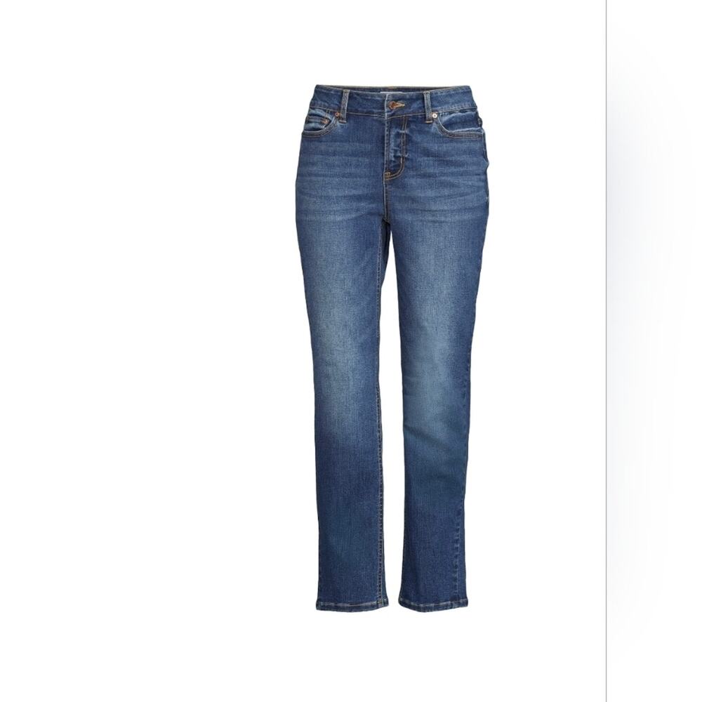 Time and Tru NWT Mid-Rise Straight Leg Stretch Denim Jeans SHORT LENGTH 2007